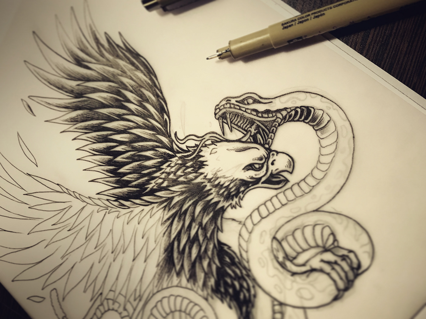 American Eagle aguila snake tattoo serpiente tatuaje t-shirt argentina ilustrador artist