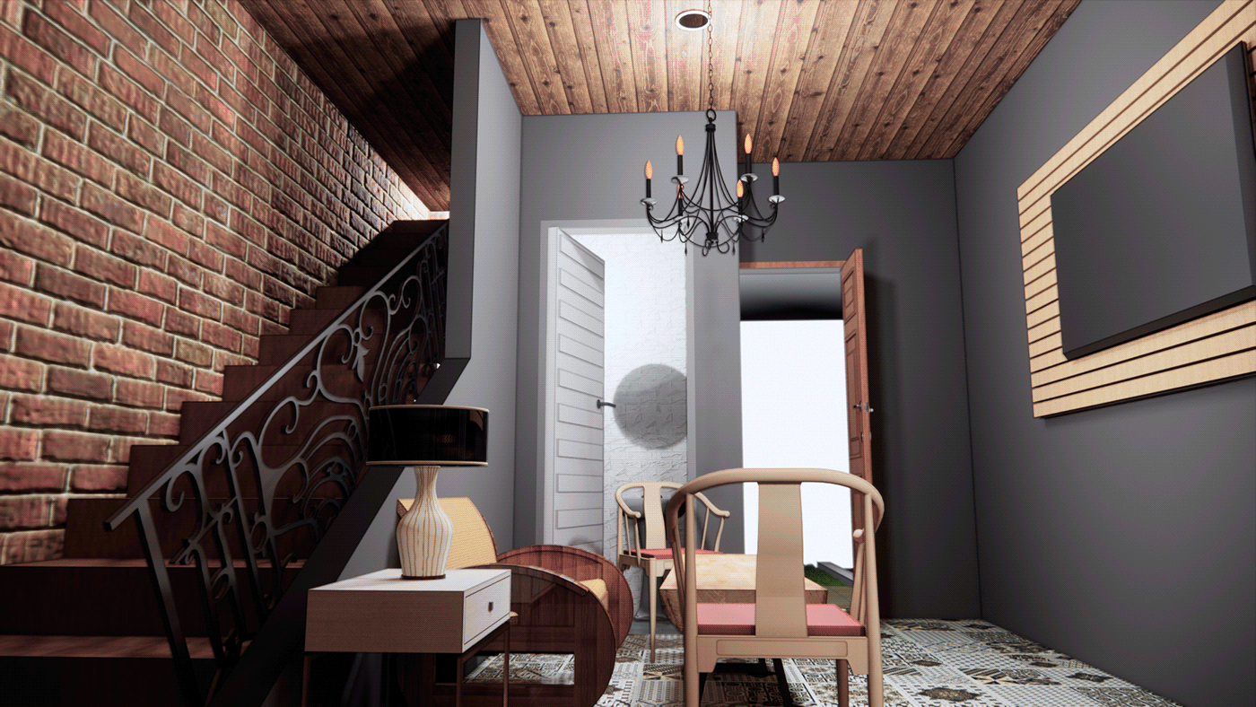Classic culture enscape home Interior interior design  interior design student javanese Render SketchUP