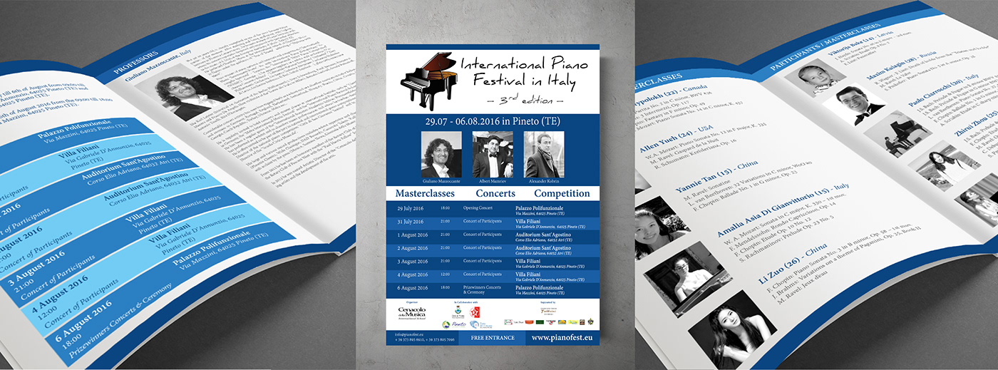 brochure Catalogue concert Events festival jazz music Piano Poster Design visual identity