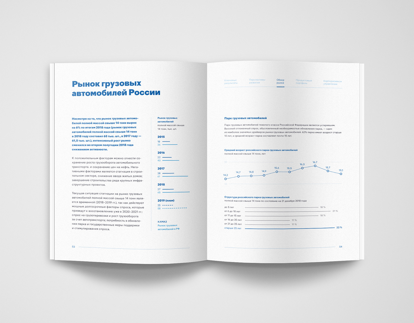 annual report design infographics kamaz Layout Booklet trucks blue Камаз годовой отчет