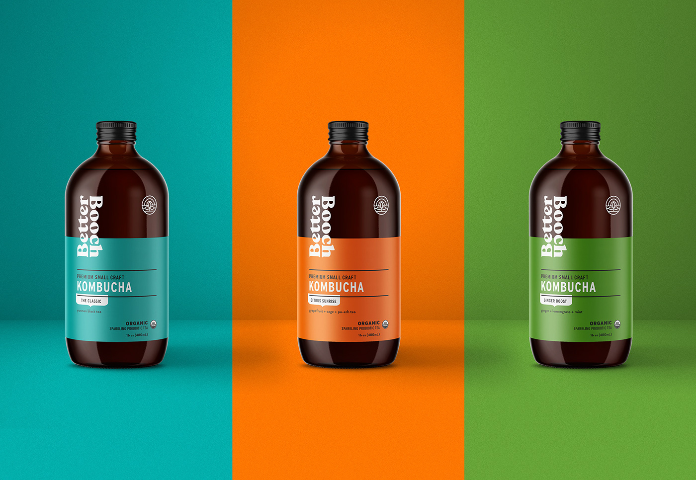 kombucha Can Design bottle design label design ILLUSTRATION  Packaging Health tea premium simple
