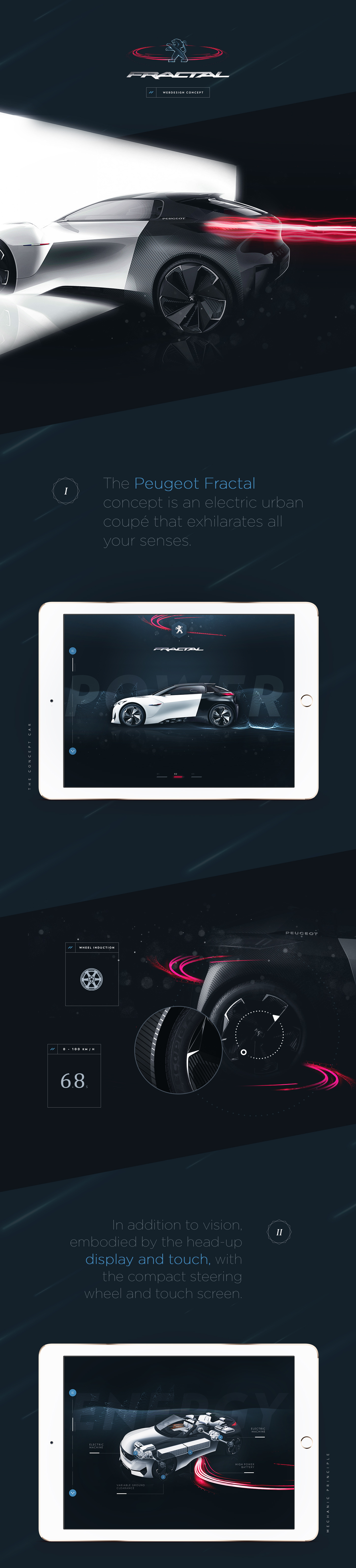 fractal sound design concept car concept car art Webdesign Website Interface color PEUGEOT acoustic amon tobin 3D