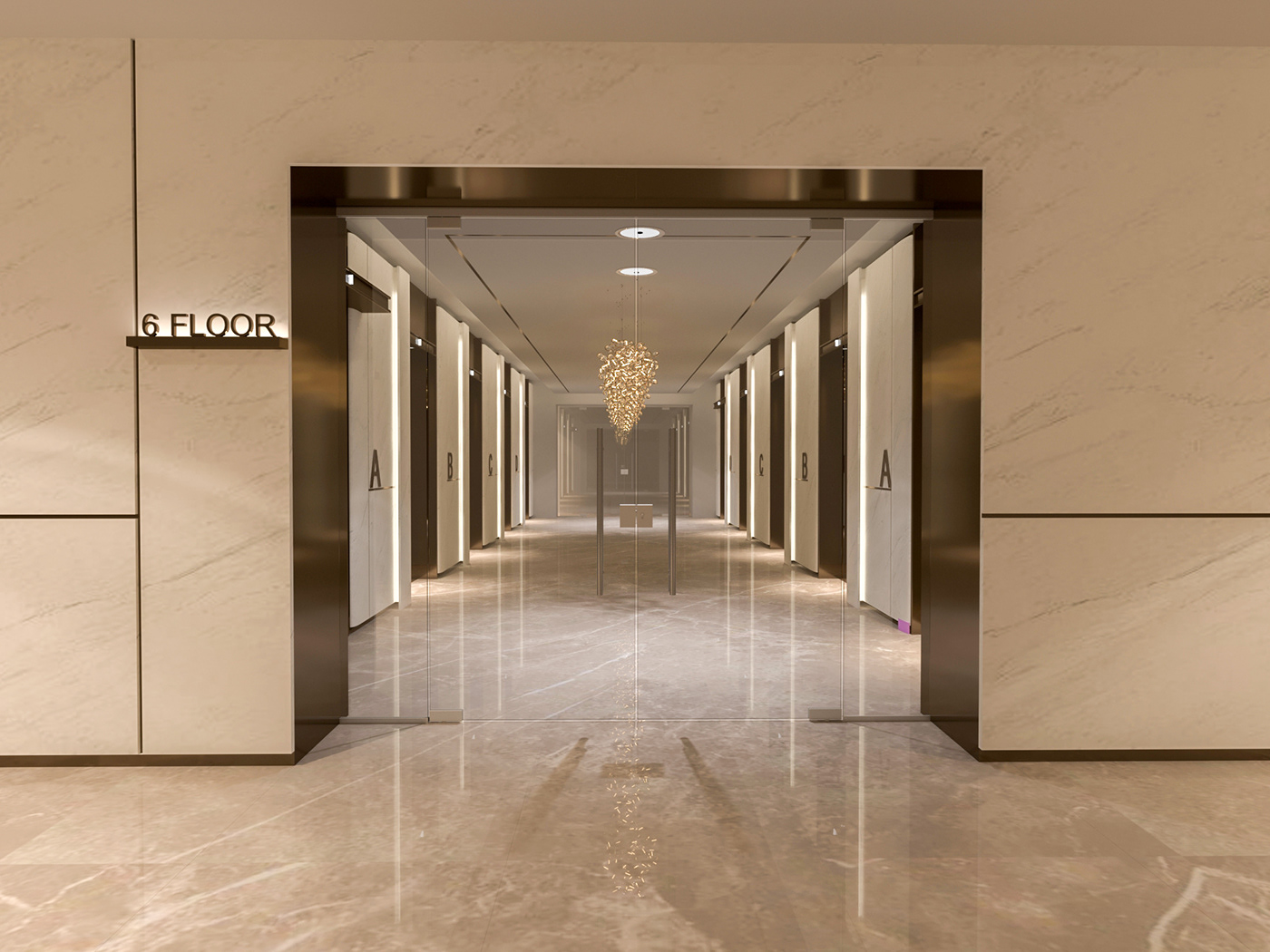 3ds corona elevator left luxury Office Render