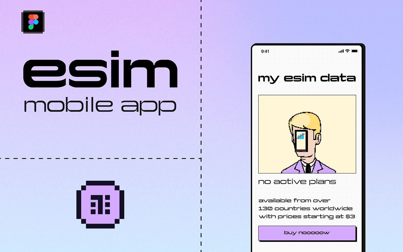 app design connection eSIM free Internet mobile neobrutalism plans Technology UI/UX