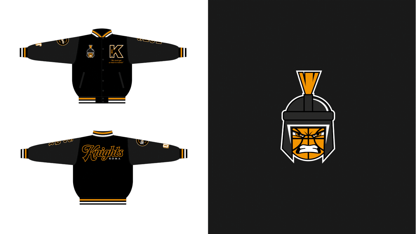 logo visual identity Varsity Jacket Clothing patch mascotte jacket College Basketball basketball college