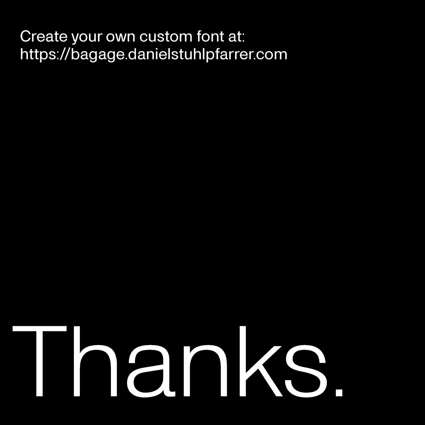 Custom font generator Bagage