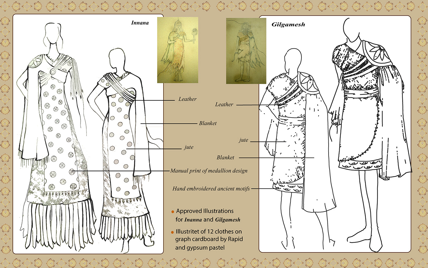dress fashion design styling  editorial art mesopotamian art iraq Gilgamesh Dissertation
