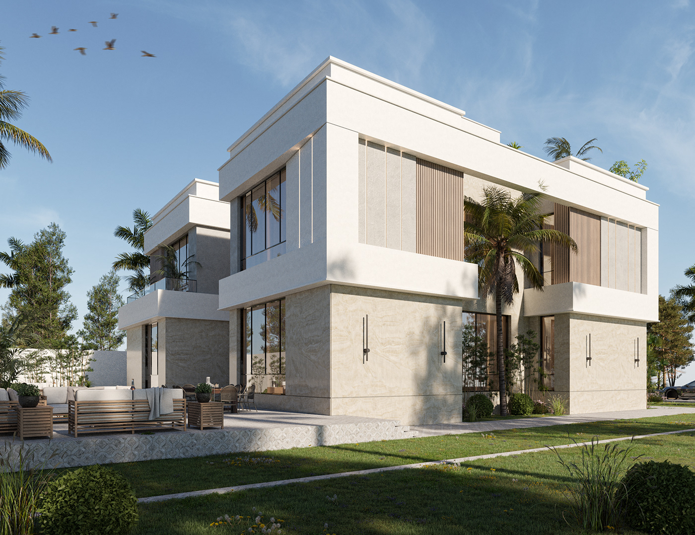 building architecture Render visualization modern exterior Villa house design facade