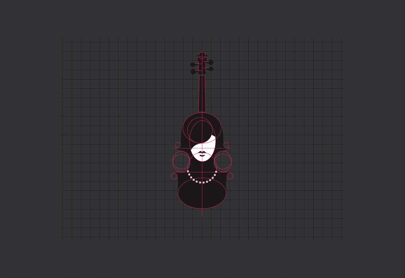 music string female quartet identity logo Logotype red black Classic