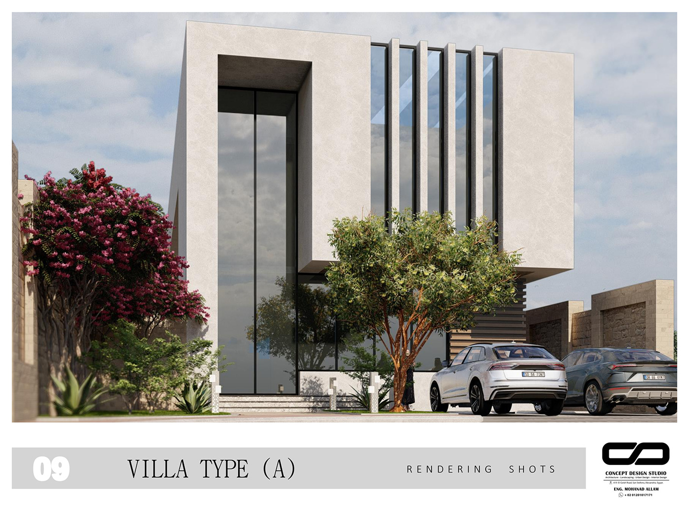 exterior architecture visualization Render modern design Villa 3D Landscape interior design 