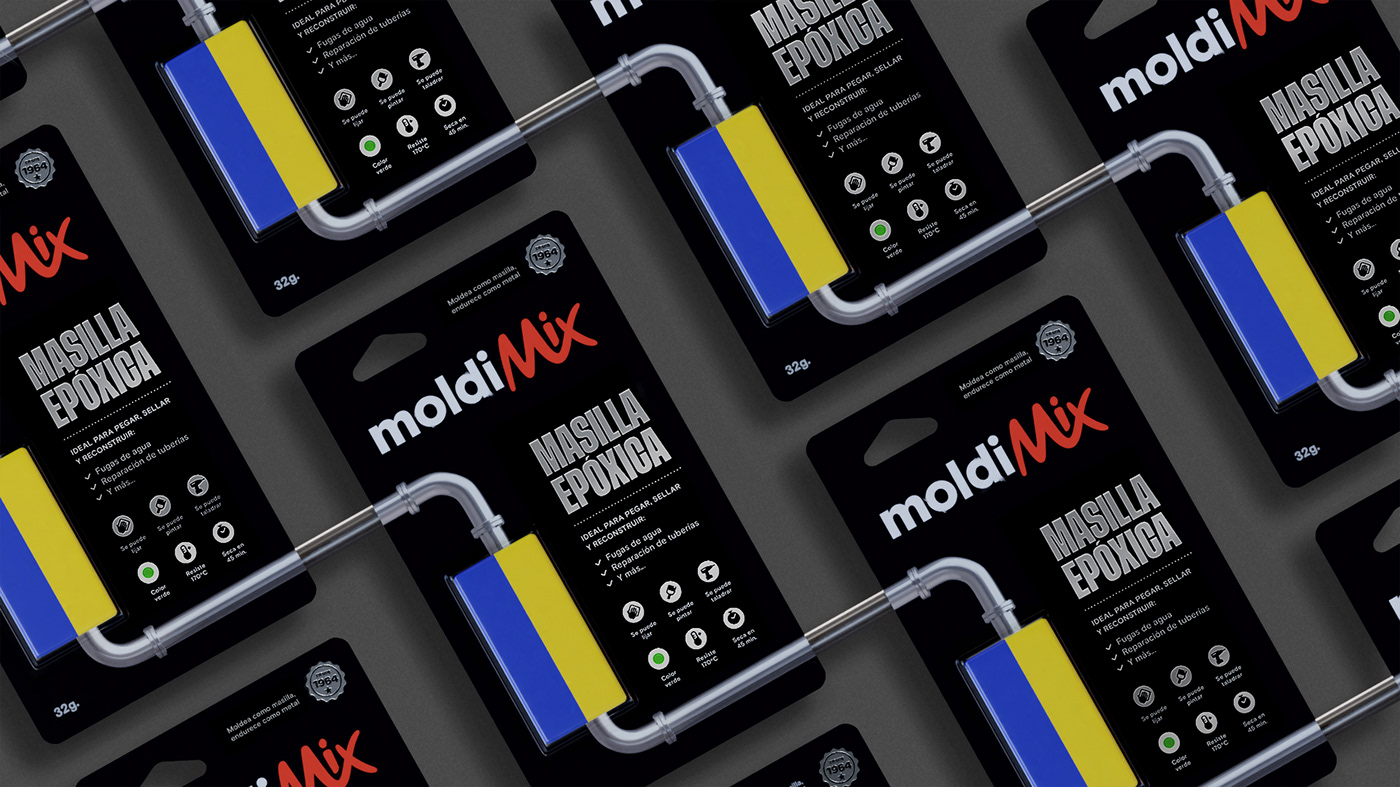 Packaging redesign pegamento rebranding Soldimix