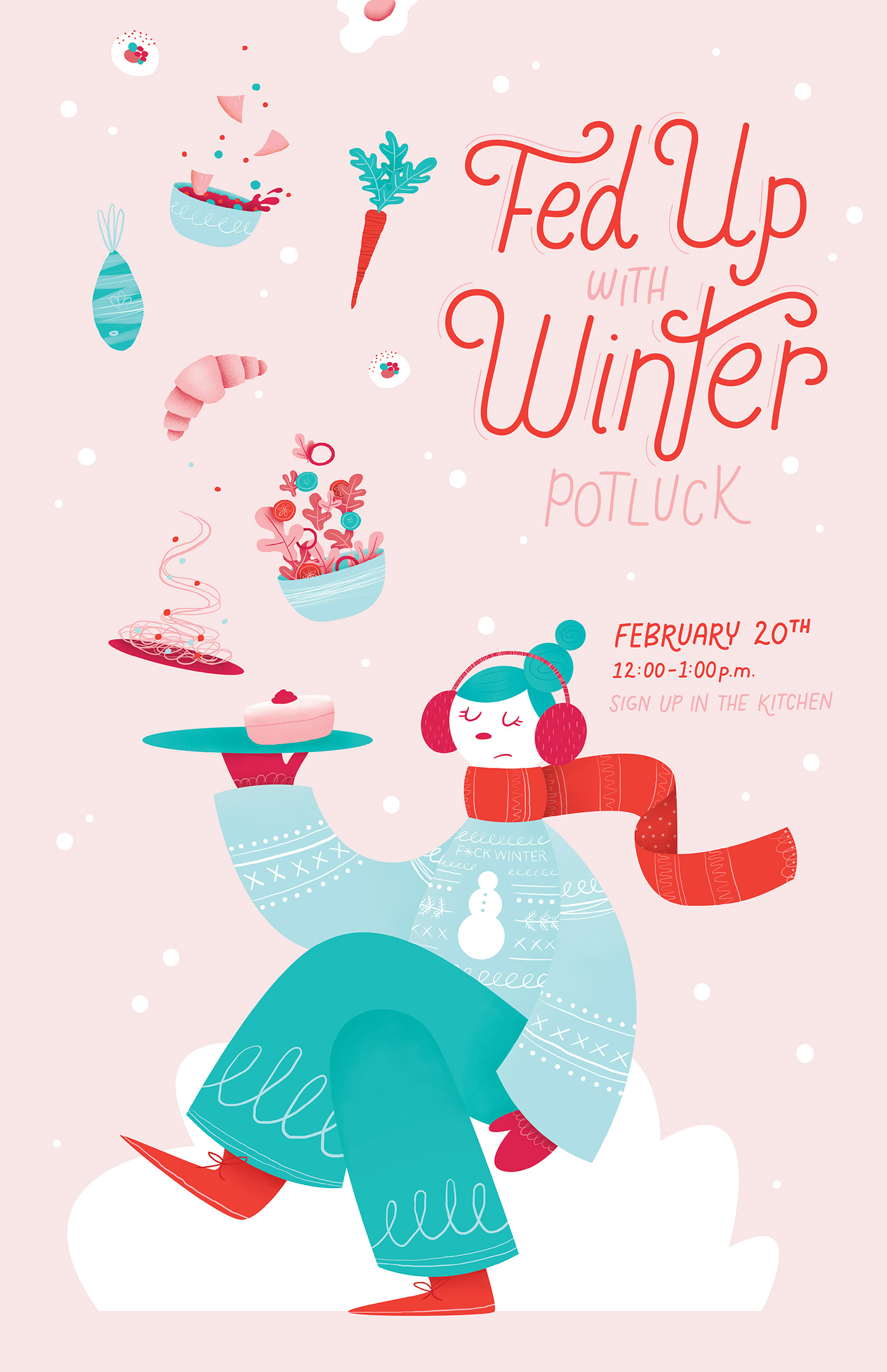 ILLUSTRATION  Event Poster custom typography winter Food 