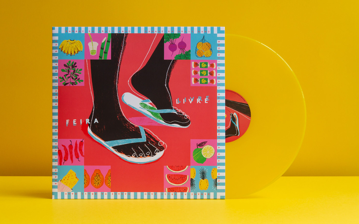 vinyl record album cover brazilian music brass band estandarte dança amarelo cd record sleeve