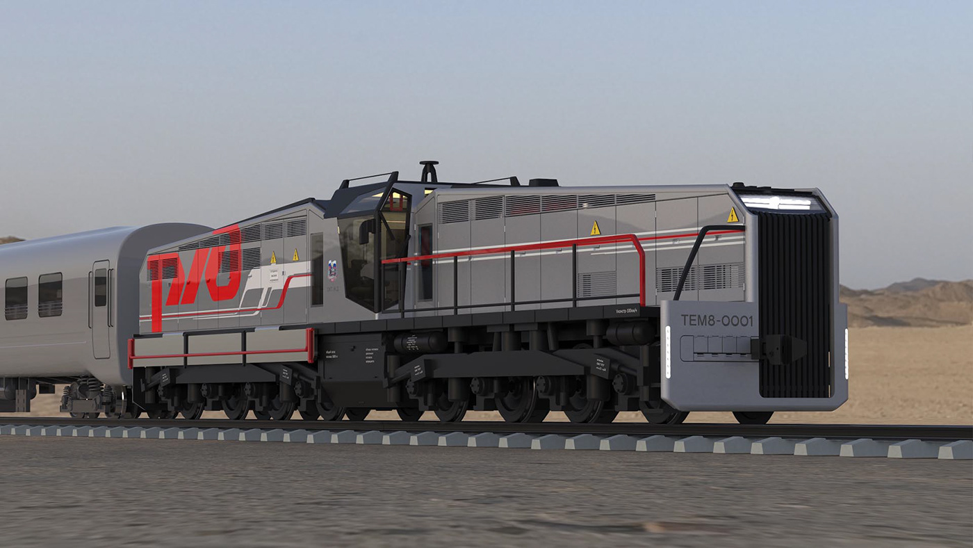 Visualization of the final 3D model of locomotive
