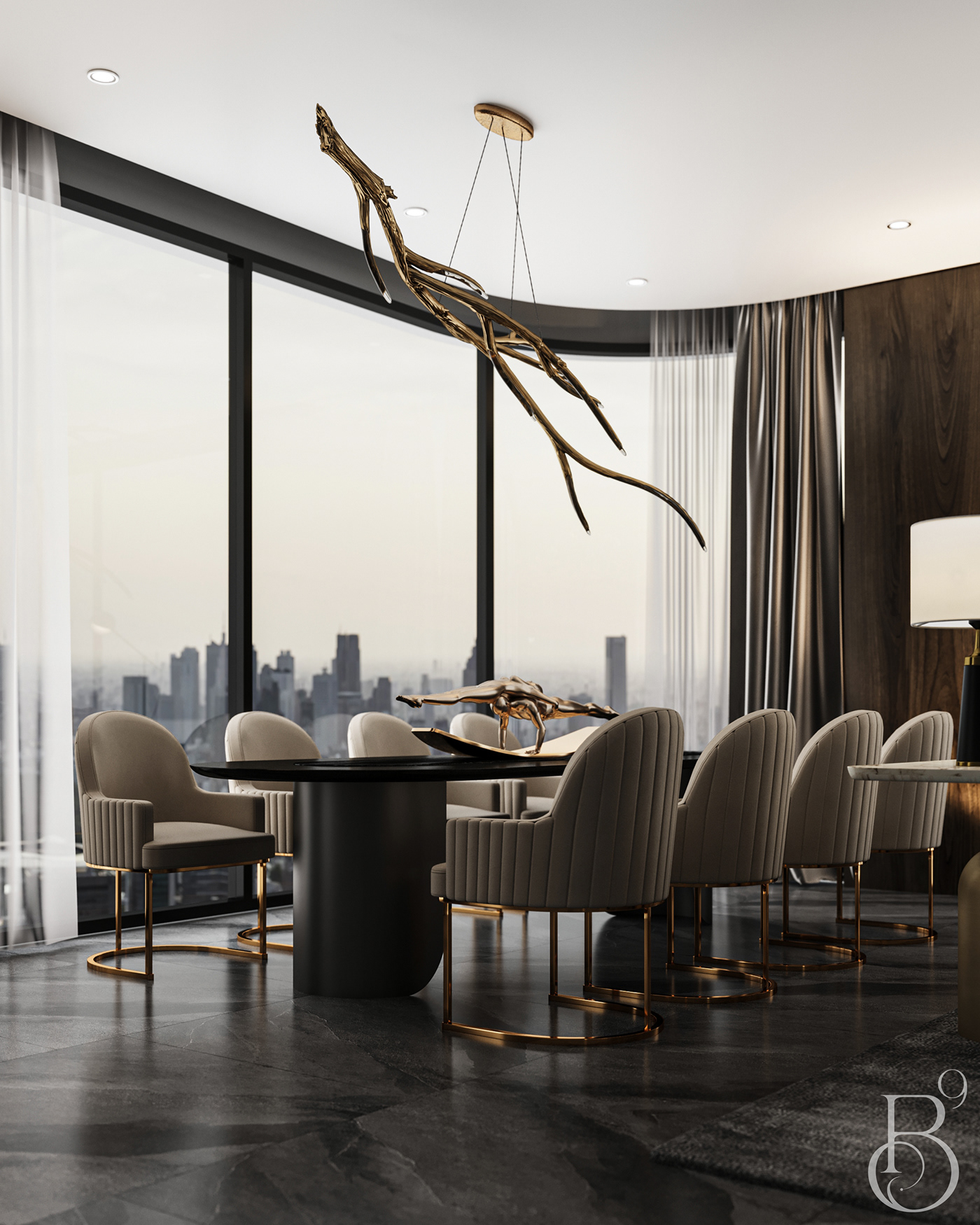 living room Interior design luxury elegant apartment architecture Render interior design  living