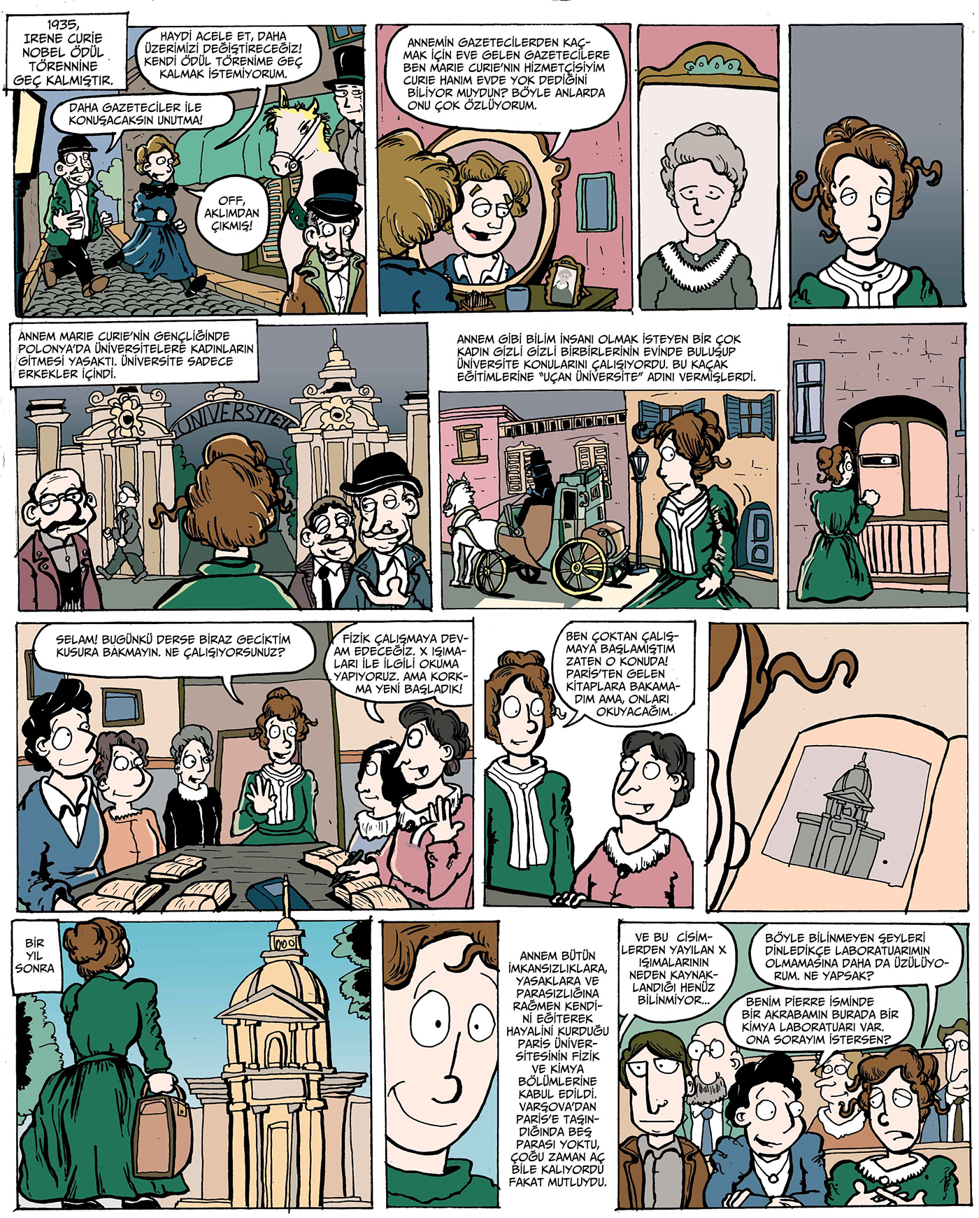 comics comic Graphic Novel sicence marie curie women scientists ILLUSTRATION 