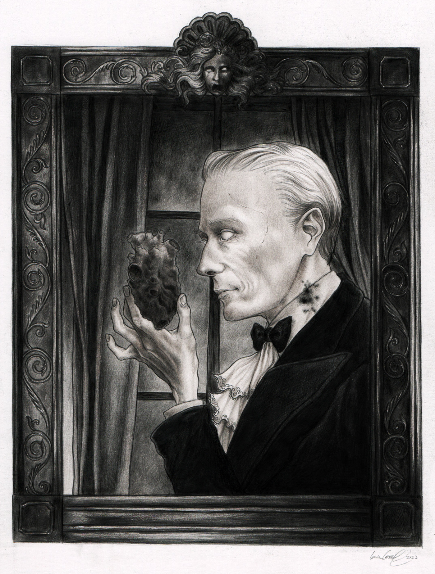 dark art black and white portrait morbid death