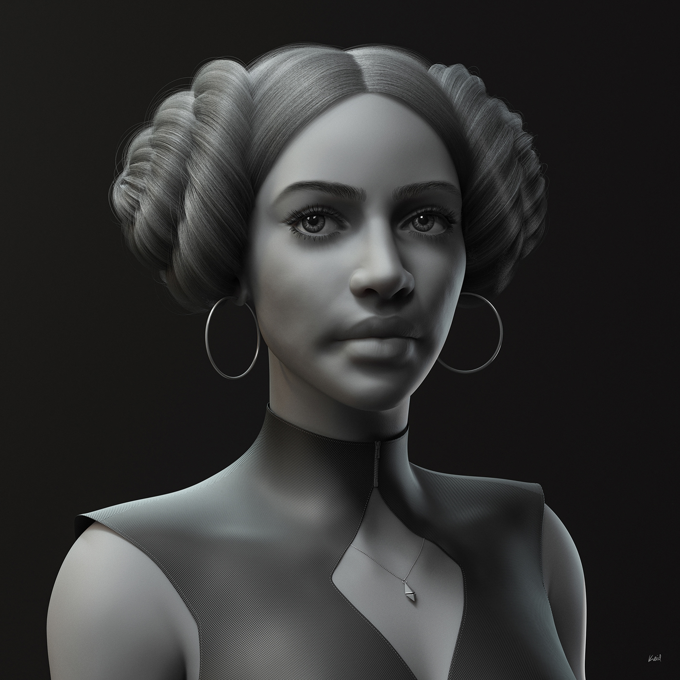 3D ethereum female girl hair portrait Realism skin SSS woman
