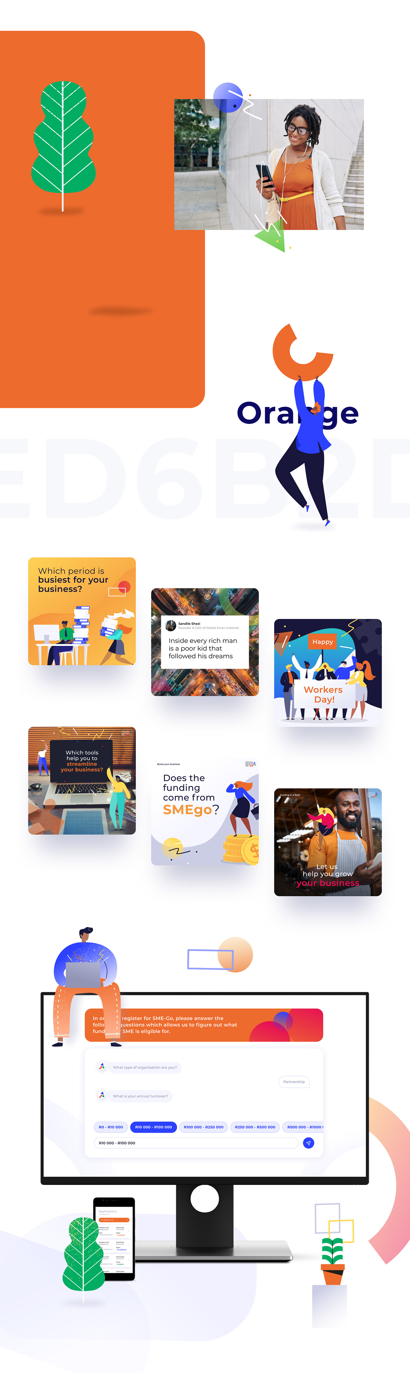 app colorful marketing   Media Design social media social posts funding loan people illustration Small Business