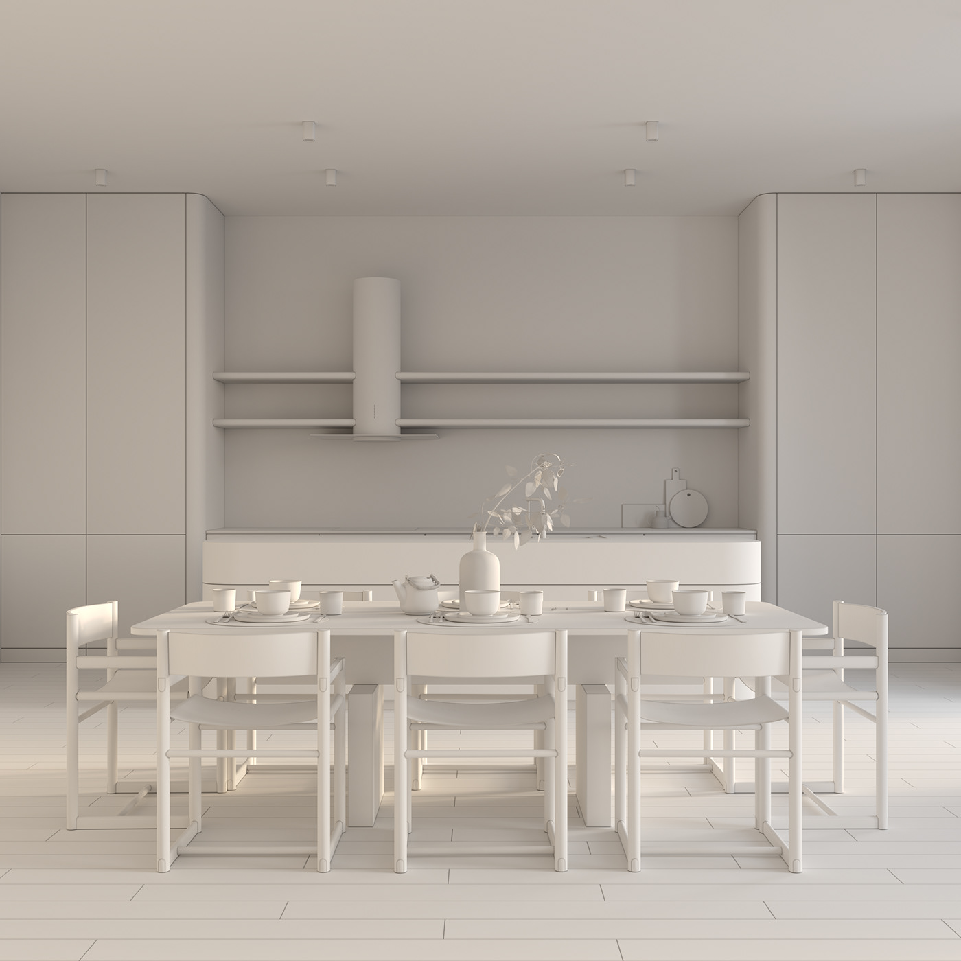 designinterior visualization 3ds max modern contemporary Japandi minimal kitchen bedroom living room