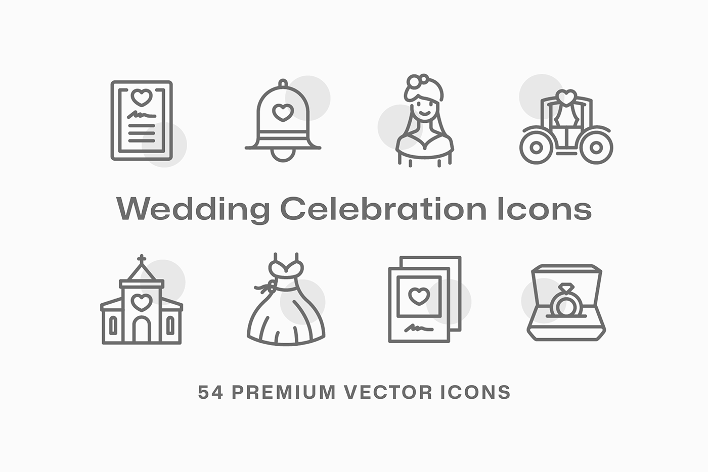 54 Wedding Celebration Icons