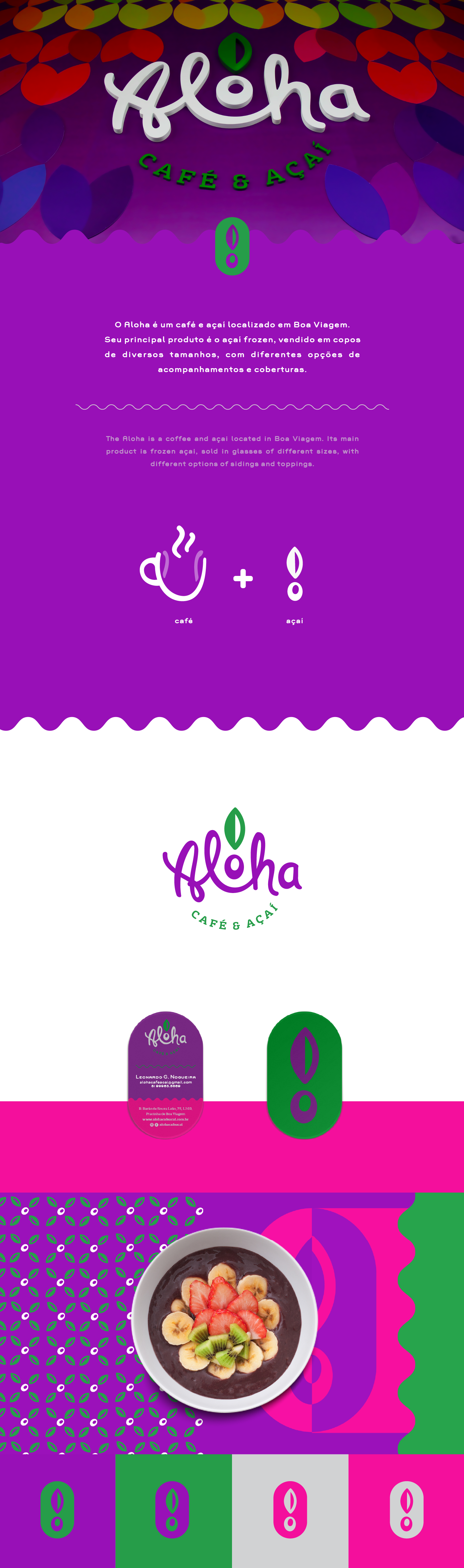 cafe branding  fresh acai identity vibrant aloha menu Coffee Tropical