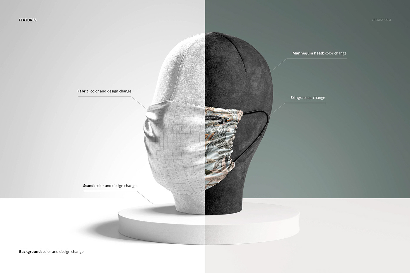 creatsy face masks mock-up Mockup mockups pandemic protection SILK template