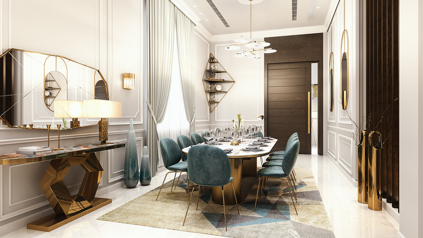 dining room interior design  living room luxury MAJLIS modern Residence Villa Interior Saudi Arabia