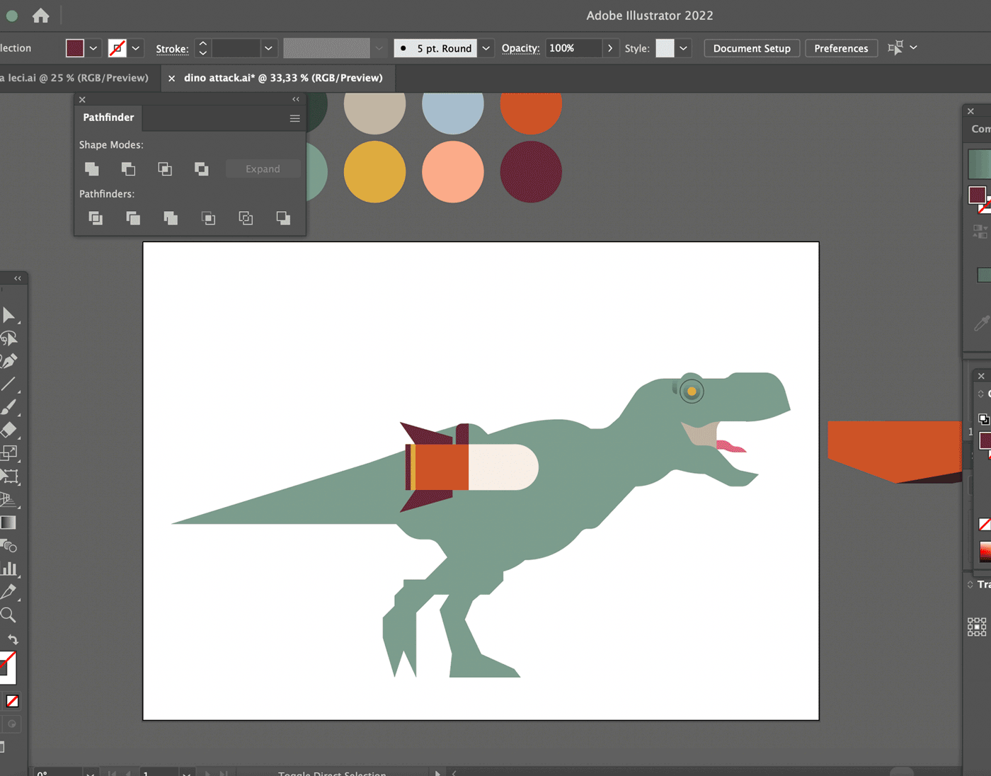 adobe illustrator architecture building Digital Art  Dinosaur ILLUSTRATION  nft nftart t-rex vector