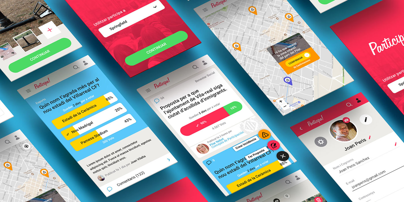 ux UI Comunity opinion vote Participation collaborate Mobile app app city