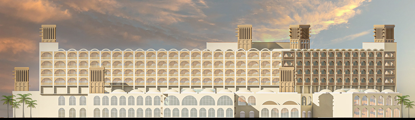 resort hotel Hassan Fathy Sketch Render Sustainability dome stone architecture design invironmental design
