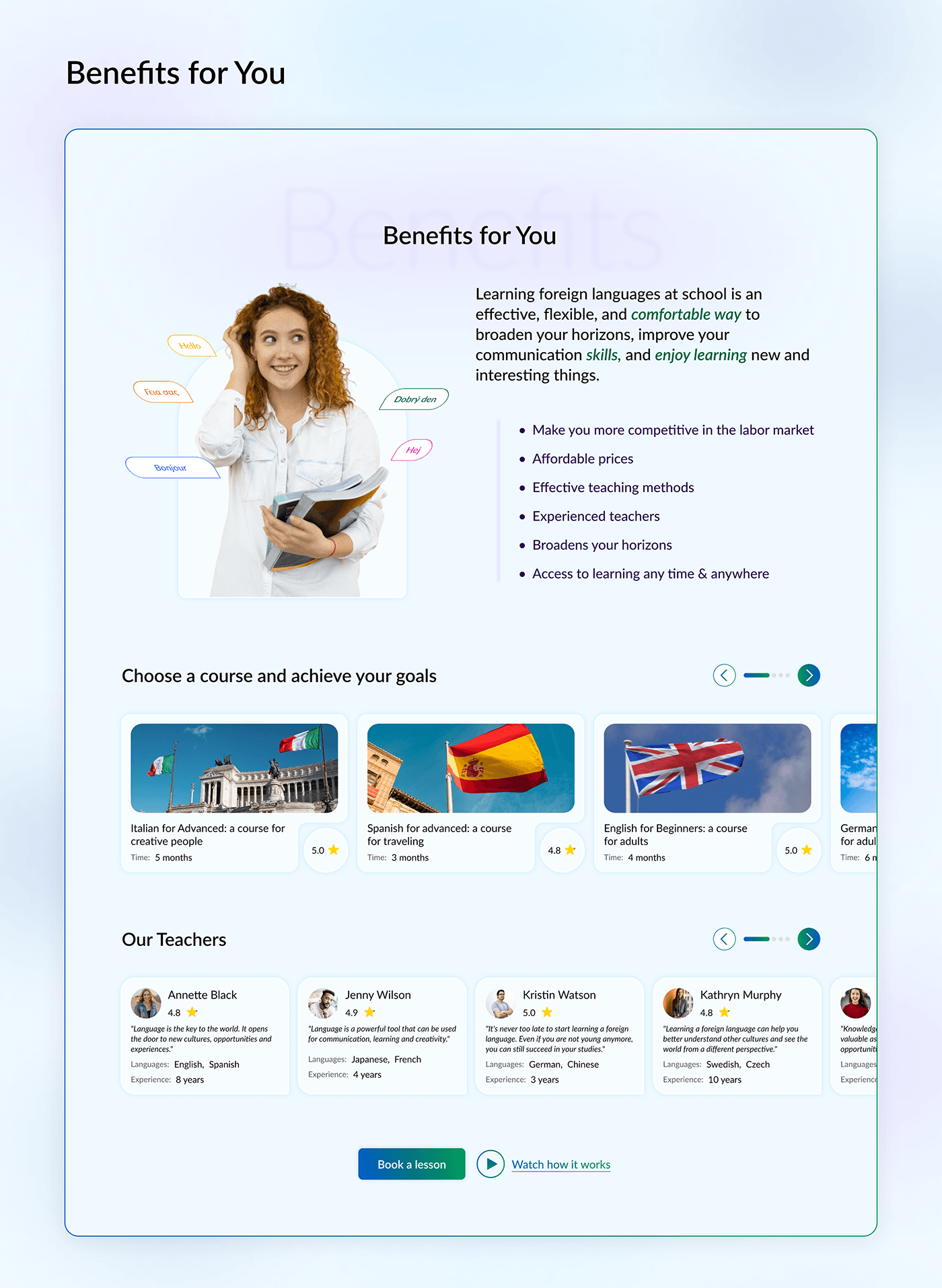 landing page Figma Web Design  Website UI/UX ui design ux/ui study Languages typography  
