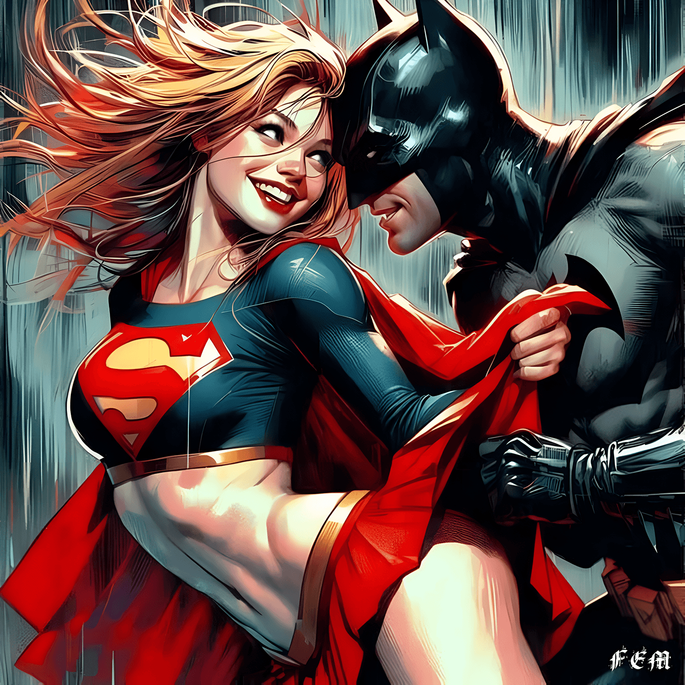 fanart batman catwoman Supergirl SuperHero ILLUSTRATION  art comic Drawing  Character design 