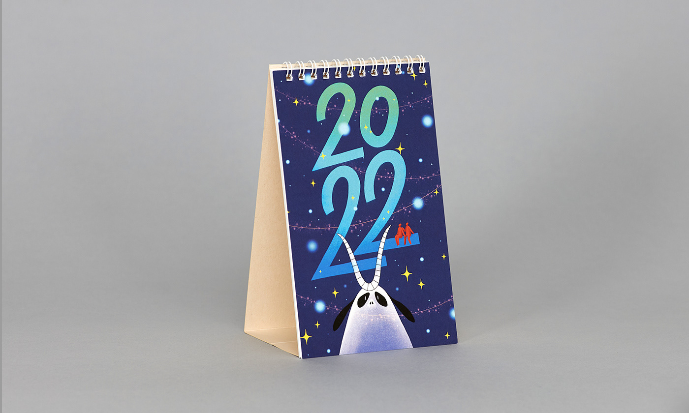 Calendar 2022 Tiny Cute Monster Story Digital Illustration on Procreate