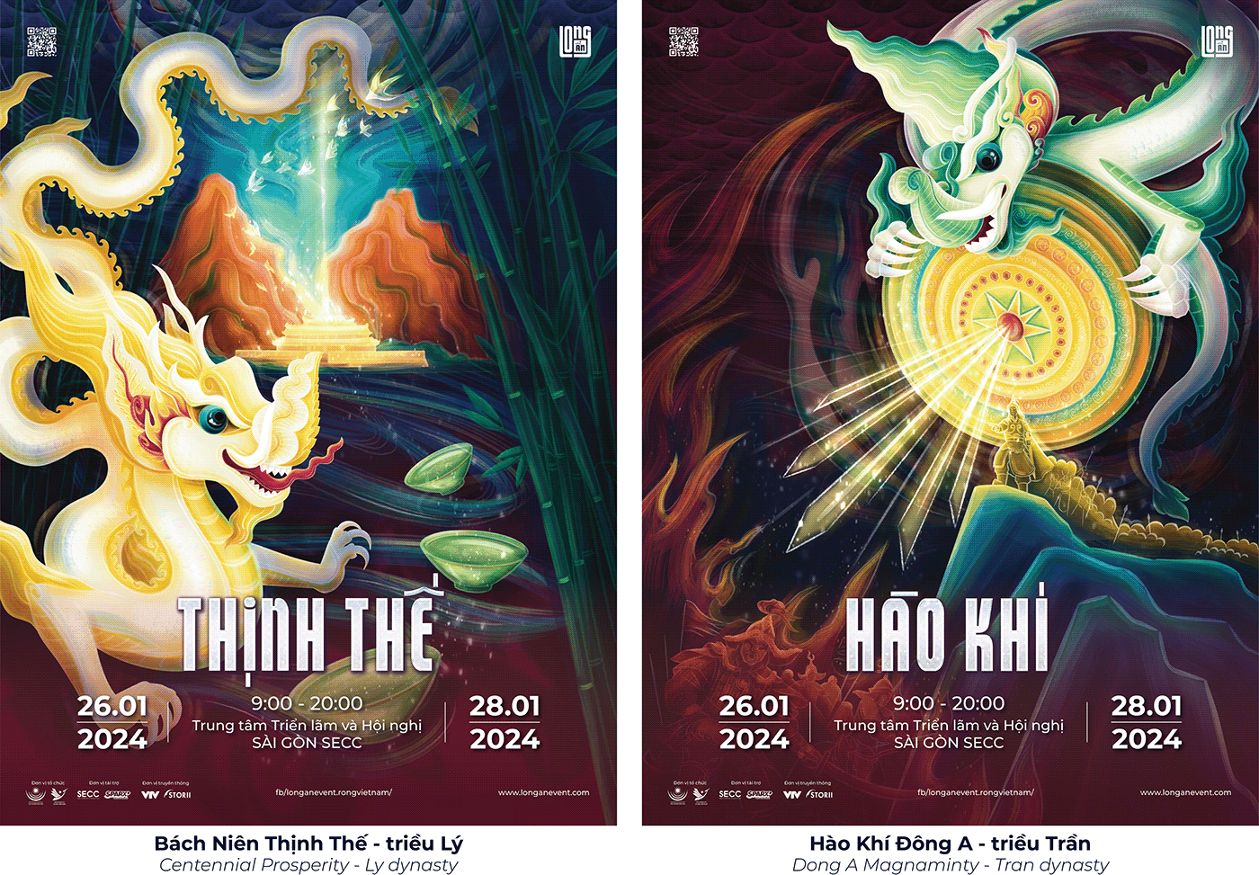 Event Design art direction  ILLUSTRATION  traditional vietnam art graphic design  dragon new year chinese new year