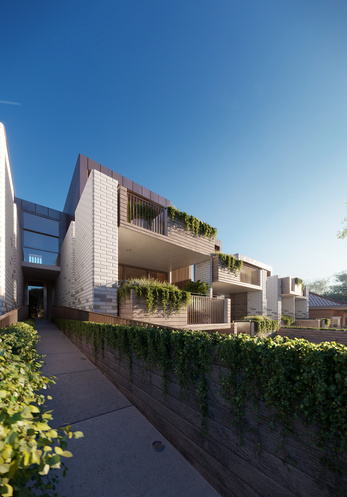 Australia residential corona real estate property marketing   Sunny blue sky contrasts