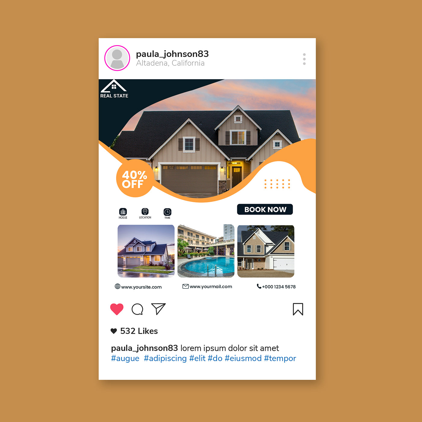 real estate Advertising  Social media post marketing   Socialmedia ads post social media Instagram Post hosue