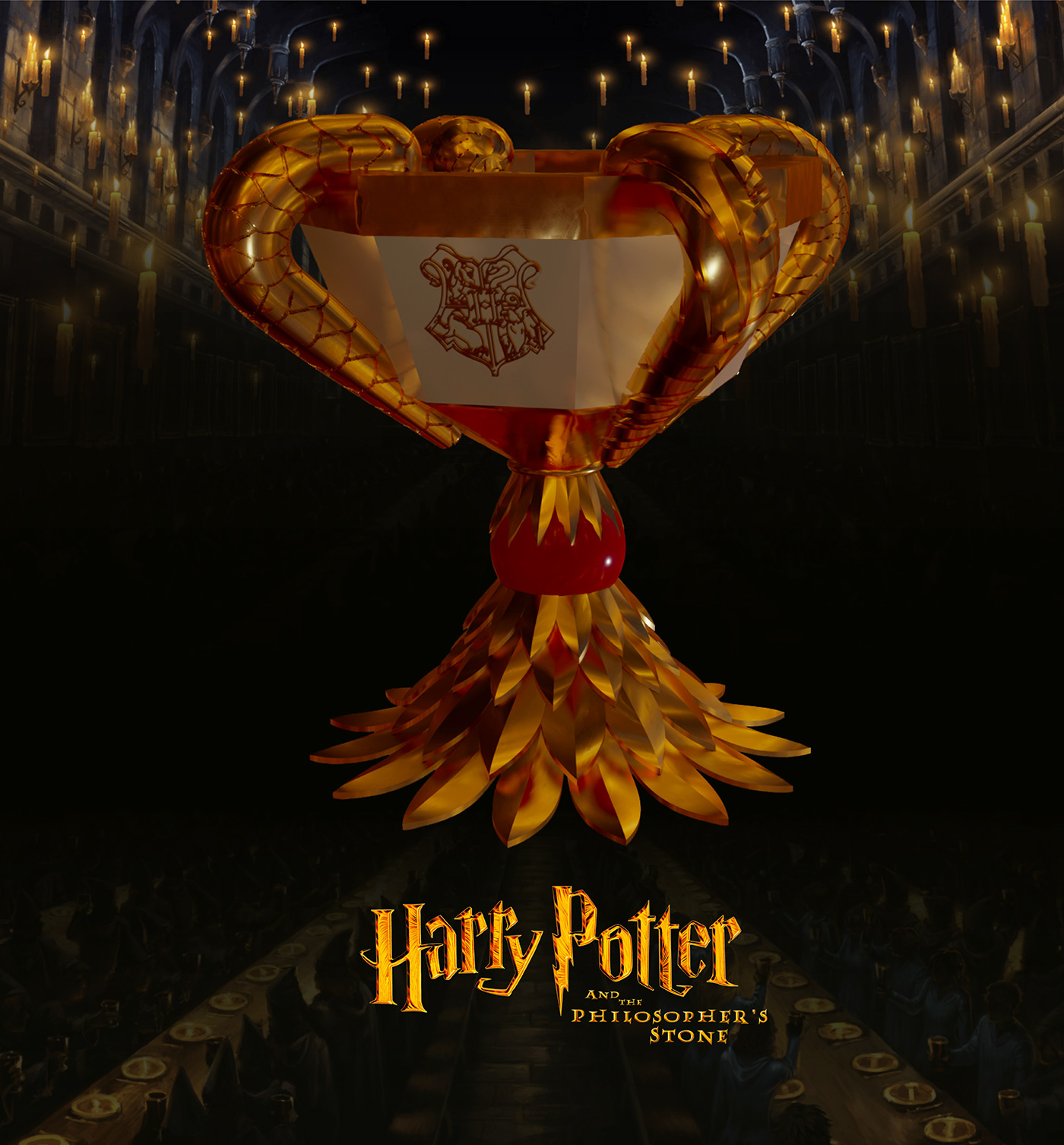 harry potter Hogwarts Digital Art  concept 3D object Render product design  3d modeling Gryffindor object design