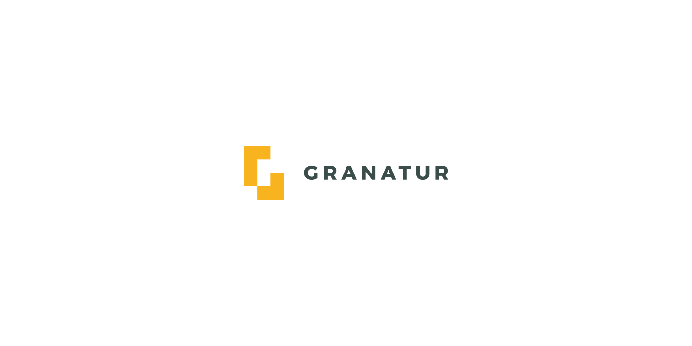 logo stone Granite Granatur graphic design branding  yellow simple rebranding