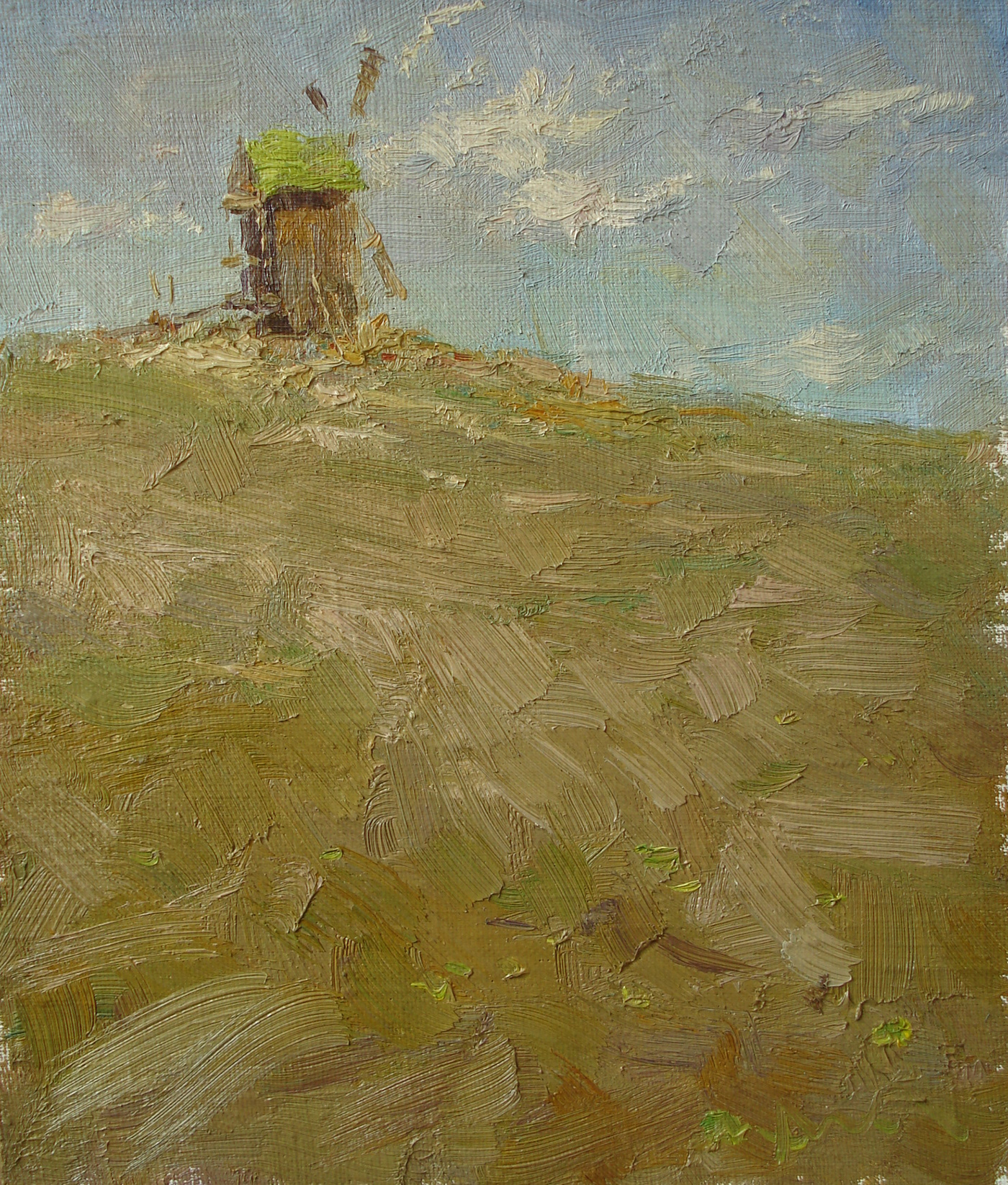 plein air Oil Painting oil on canvas ukraine traditional Ethnic village countryside hut pleinair