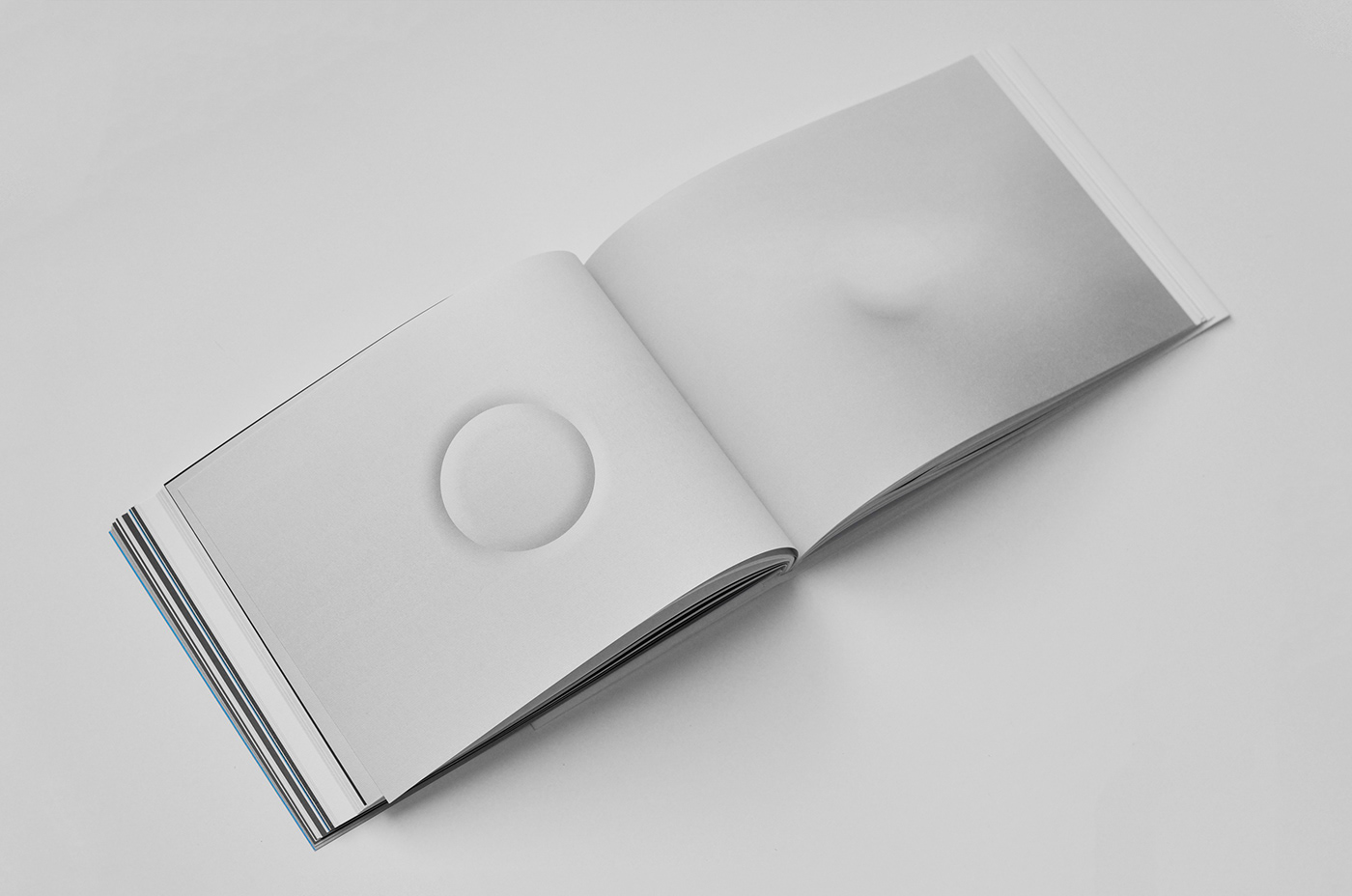 thesis book cover embossed tactile research editorial 3D pale minimal