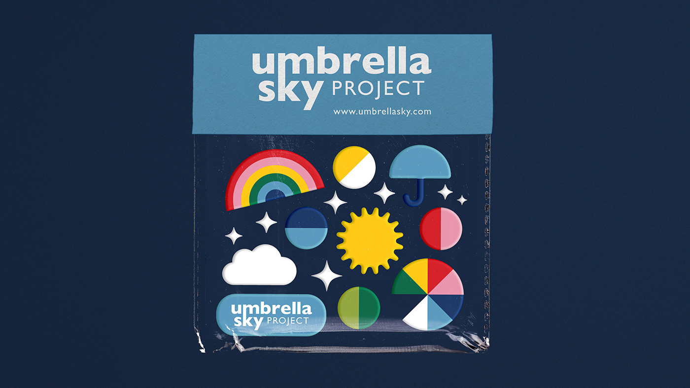 visual identity Stationery UMBRELLASKYPROJECT Umbrella rainbow