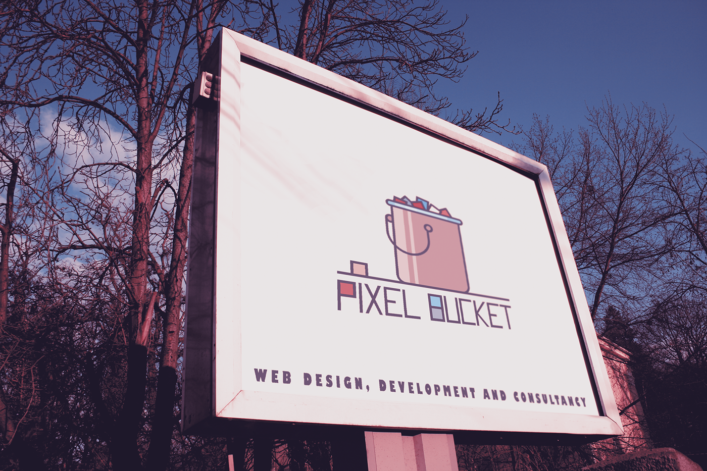 Pixel Bucket logo Illustrator photoshop