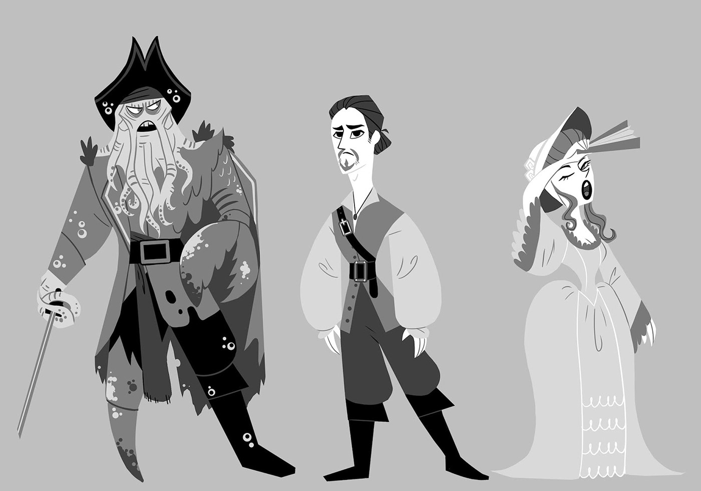 Pirates of the Caribbean disney cartoon cartoon network Adult Swim mash up concept art Character design  designs concept ILLUSTRATION  design photoshop digital sketch sketches studies Style