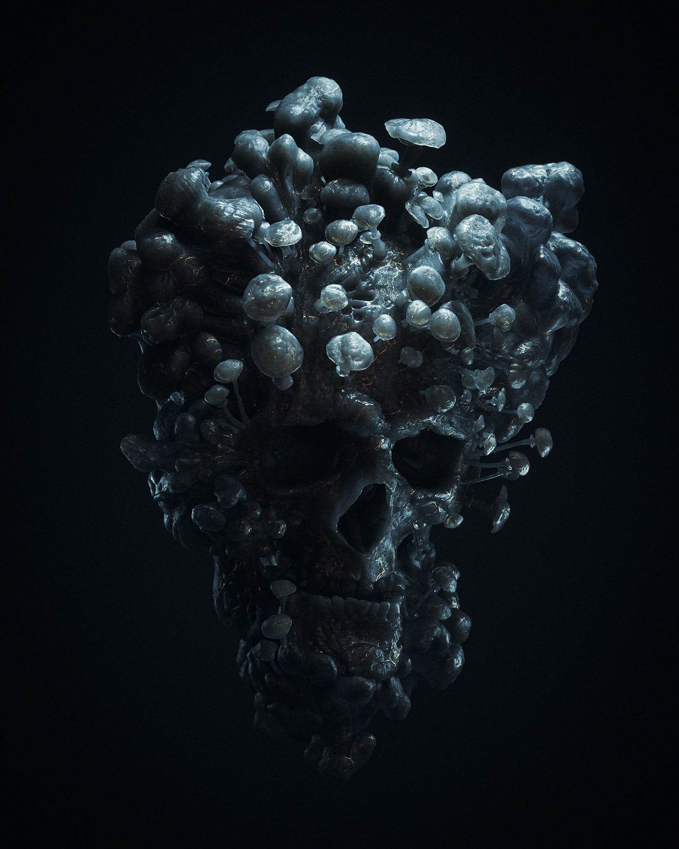 billelis sculpture 3D Zbrush black ILLUSTRATION  skull death statue Digital Art 