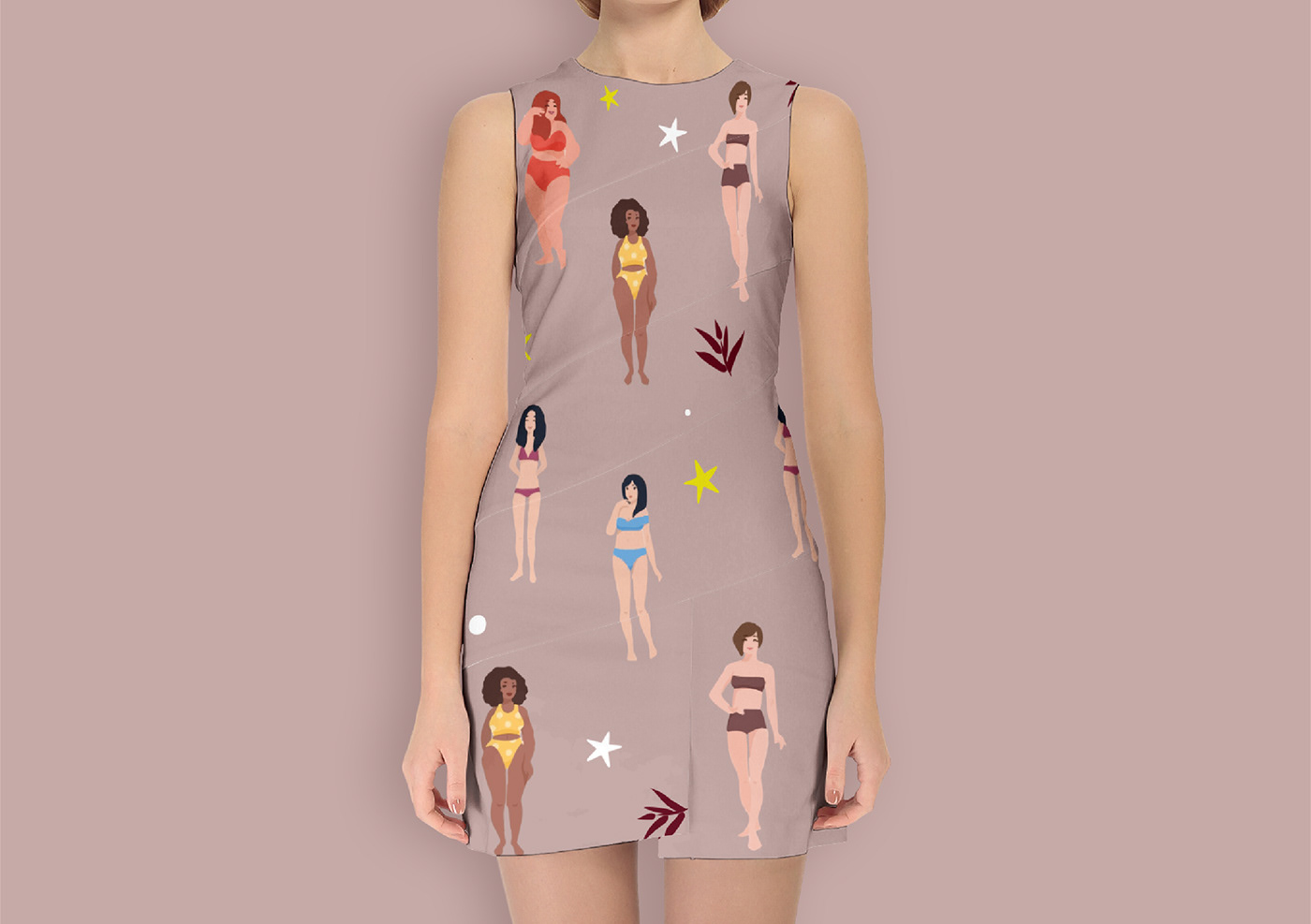 Body Positivity body type Fashion  feminisms ILLUSTRATION  pattern design  Plus size prints textile textile design 