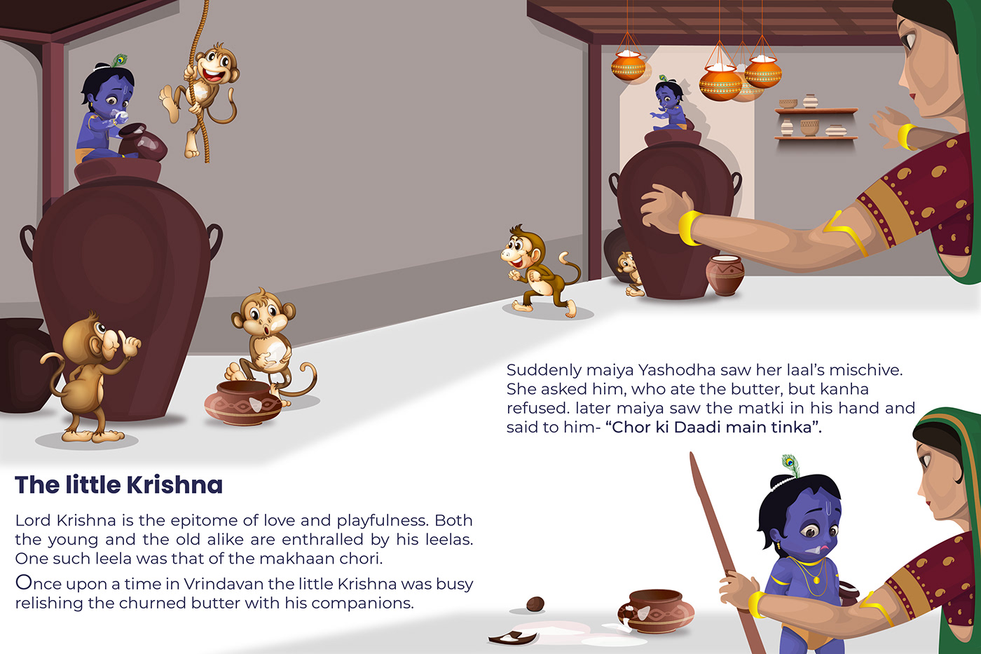 Idiom Illustration ILLUSTRATION  krishna Story telling