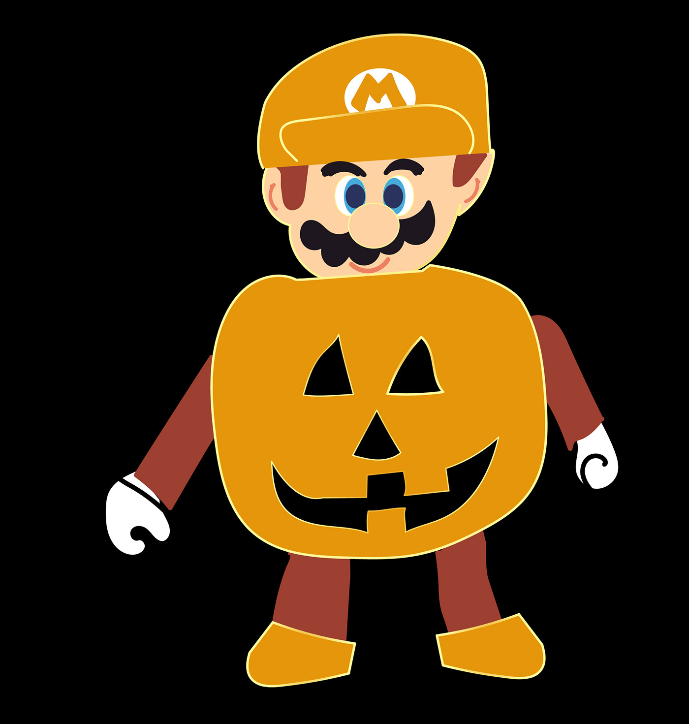 30th anniversary art digital design Drawing  graphic design  Halloween mario Nintendo sketching Video Games