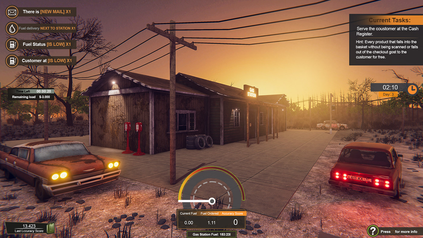 car screenshot game design gas station