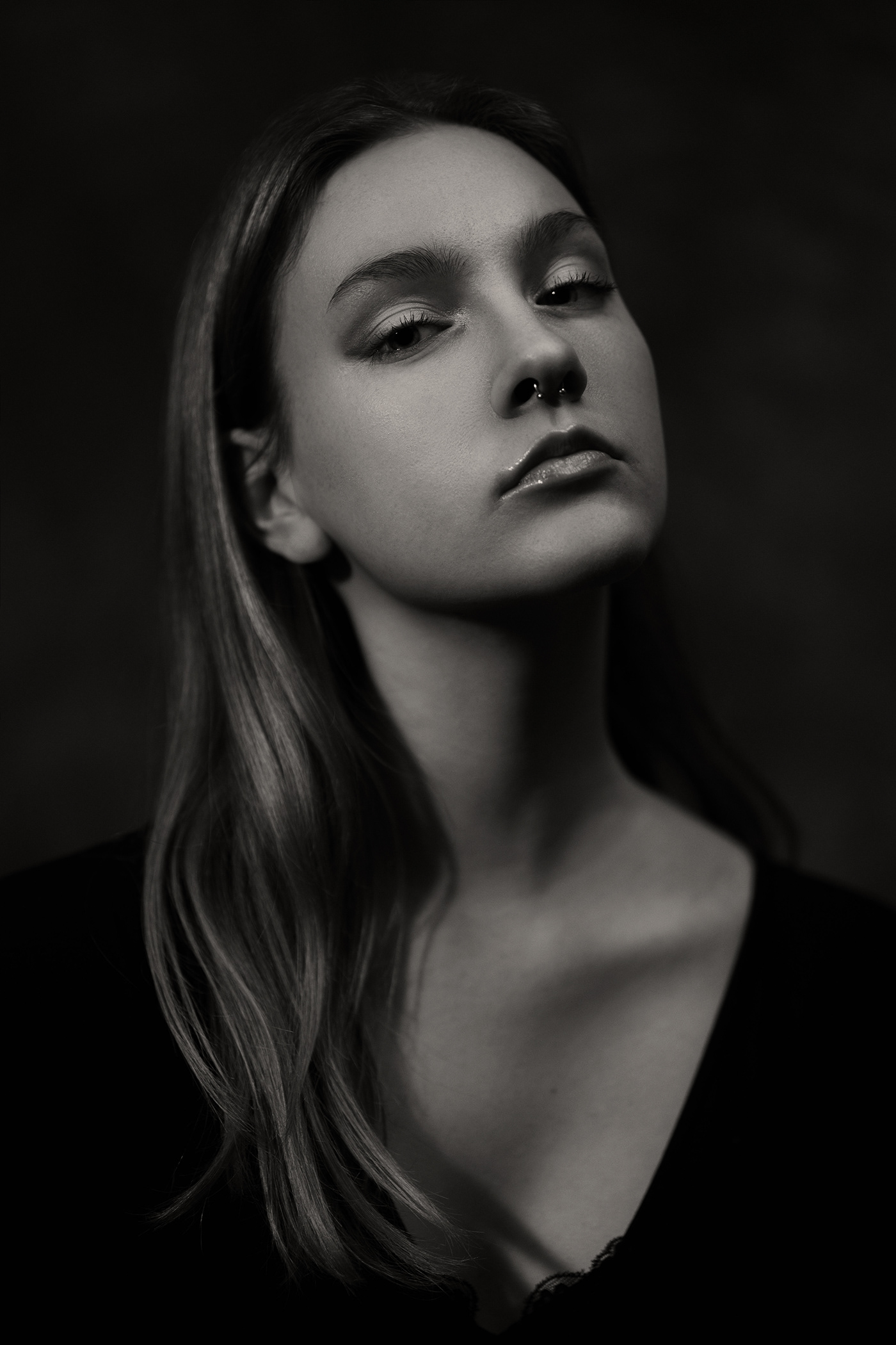 portrait beauty woman retouch editorial Photography  model dark